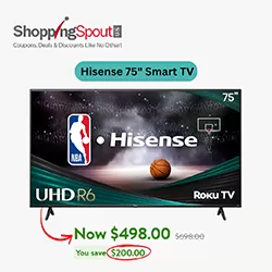 Save $200 on the Hisense 75” 4K Roku Smart TV